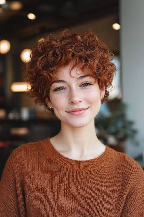 短卷发发型40-50岁_自然短卷，减龄又气质！