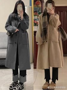 羊毛大衣搭配_挑对羊毛大衣，搭配阔腿裤显时尚高级