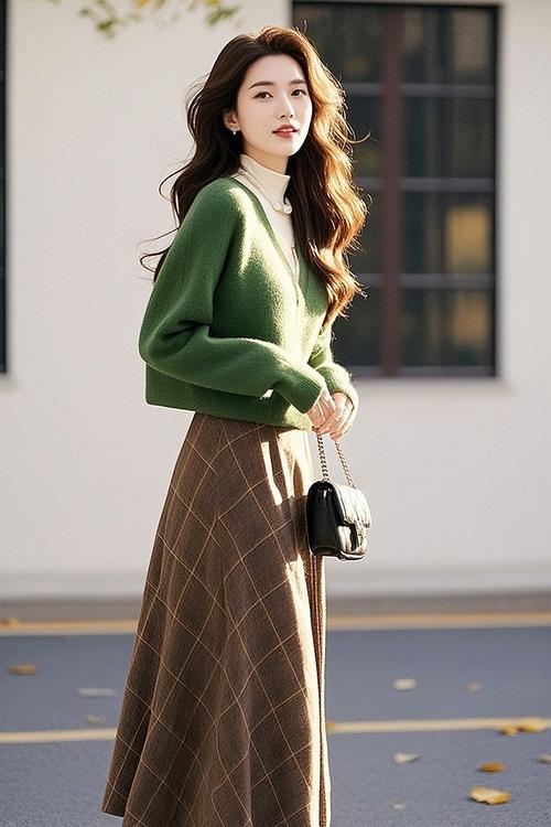 毛线裙搭配上衣图片_毛衣裙百搭又显瘦，秋冬季必备！