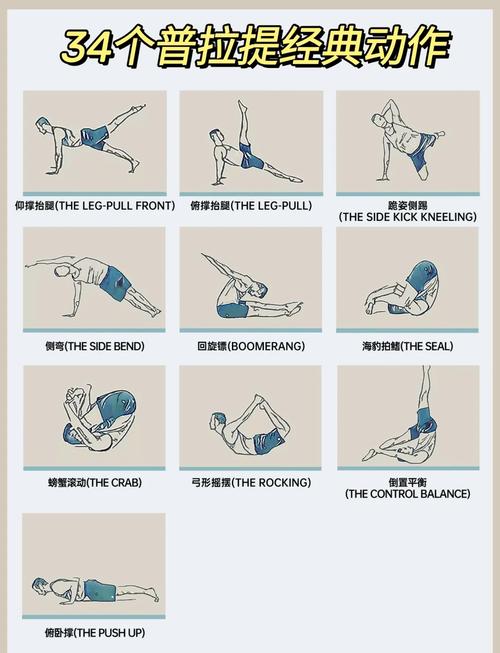 34个普拉提动作顺序图_精准塑形，身心修行