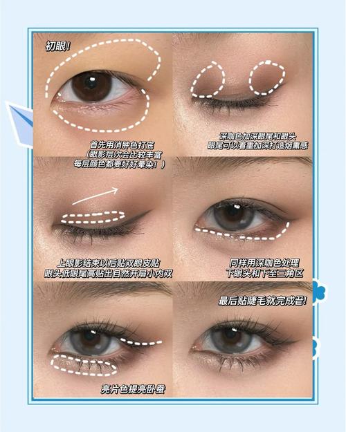 内双眼部化妆步骤_粉紫晕染酒红勾勒，全包眼线放大双眼
