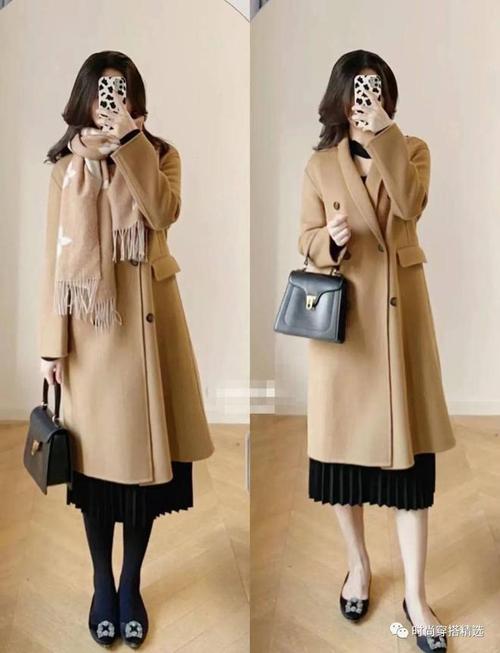 咖色呢子半裙搭配什么颜色大衣_咖色呢子裙百搭时尚，配大衣显气质
