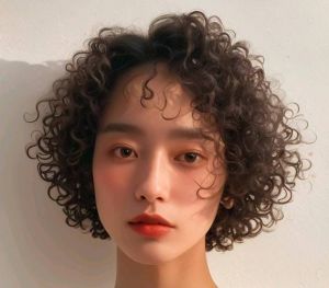 美女烫满头小卷发_甜美优雅，显气质，适合发量少！