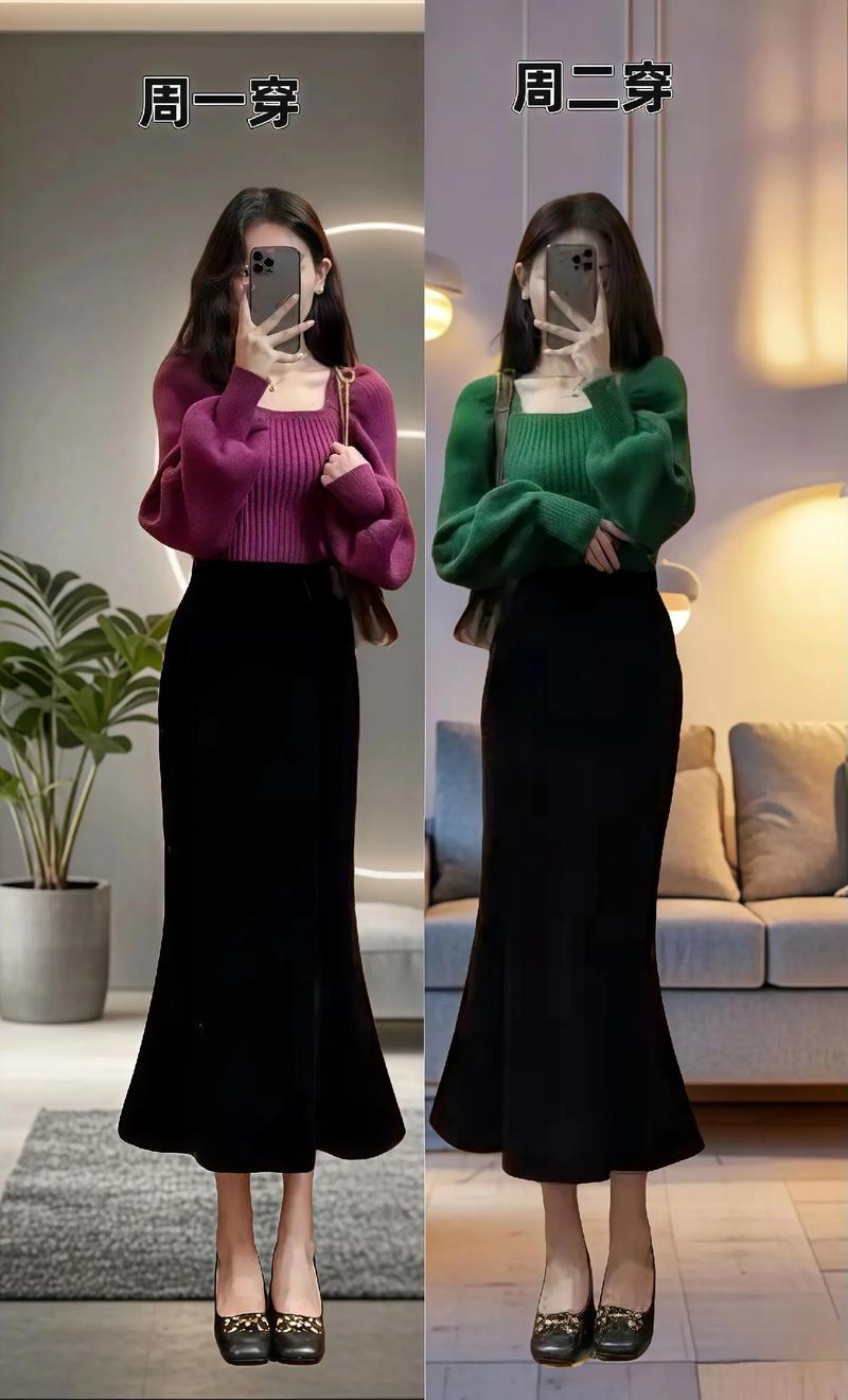 长针织裙配什么鞋子_百变风格轻松穿