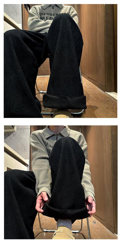 灯芯绒黑色长裤要怎么搭配男生_黑色灯芯绒长裤搭配指南，显气质复古又百搭
