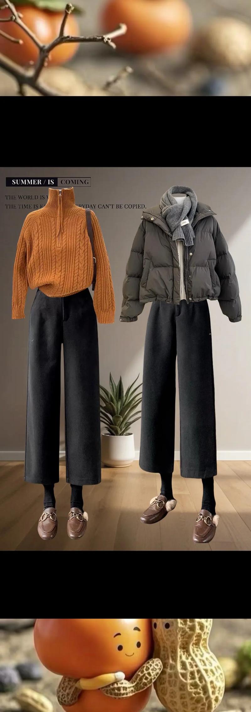 毛呢裤怎么搭配衣服_秋冬毛呢裤百搭，优雅时尚，通勤休闲皆宜！