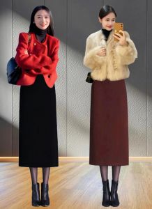 毛呢长裙怎么搭配上衣_显瘦显高小窍门