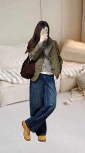 毛呢裤配什么上衣外套_毛衣大衣配毛呢裤，显瘦时尚显气质！