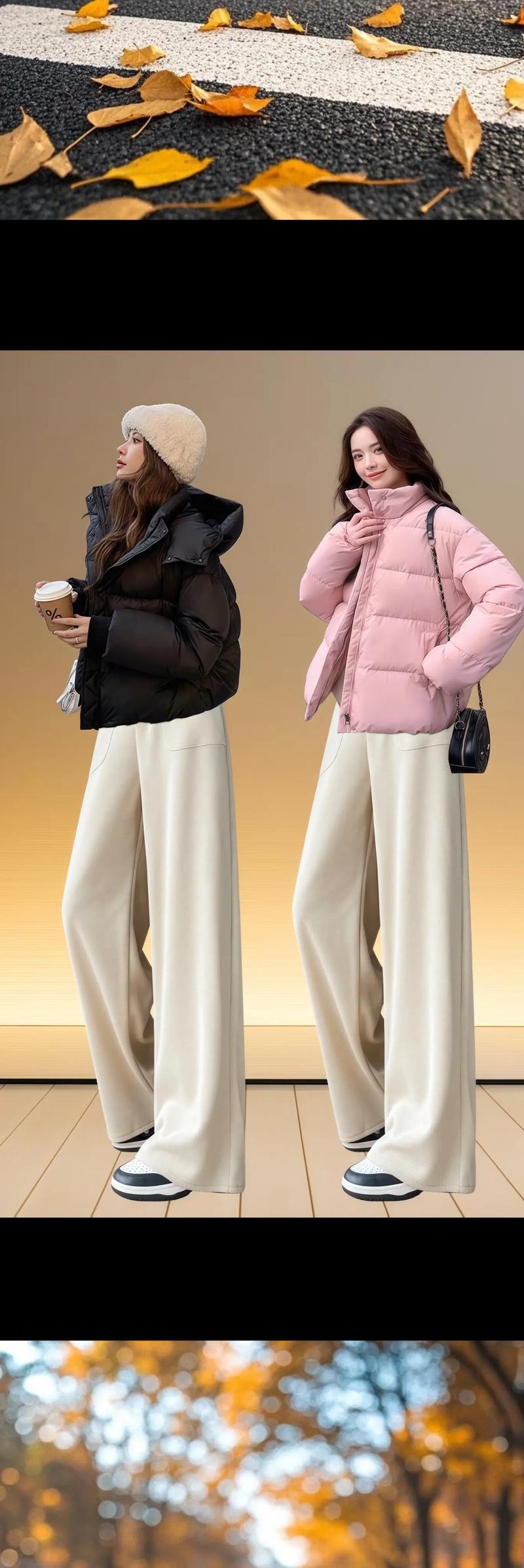 女条绒裤子配什么上衣_皮夹克风衣衬衫毛呢大衣都行