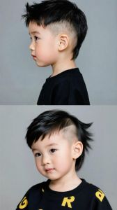 男童桃心发型_男孩桃心发型，可爱时尚，个性十足！