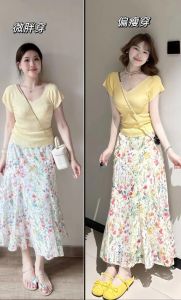 暗黄色半裙搭配什么上衣_半身裙搭配百变上衣，日常职场都好看