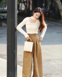 4条裤子5件上衣几种搭配方法_九分裤+垂顺面，显瘦又时尚