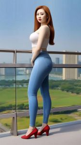 丰满翘臀的人穿衣搭配_收腰连衣裙高腰裤显身材，V领A字裙修饰，自信最美！