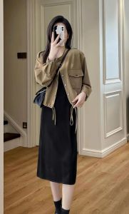 掐腰裙搭配什么外套_掐腰吊带裙显高显瘦，梨形身材必备！