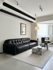 黑沙发的三个最佳配色_白米蓝，提升家居格调