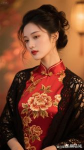 红丝绒旗袍配什么发型_复古港风演绎东方韵味