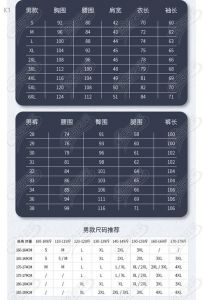 男装尺码身高体重对照表_男装尺码选对关键，看身高胸围参考表！