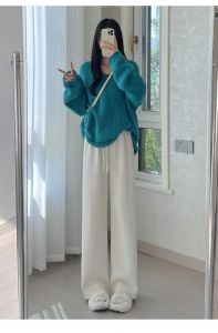 雪尼尔阔腿裤配什么鞋_时尚舒适显性感