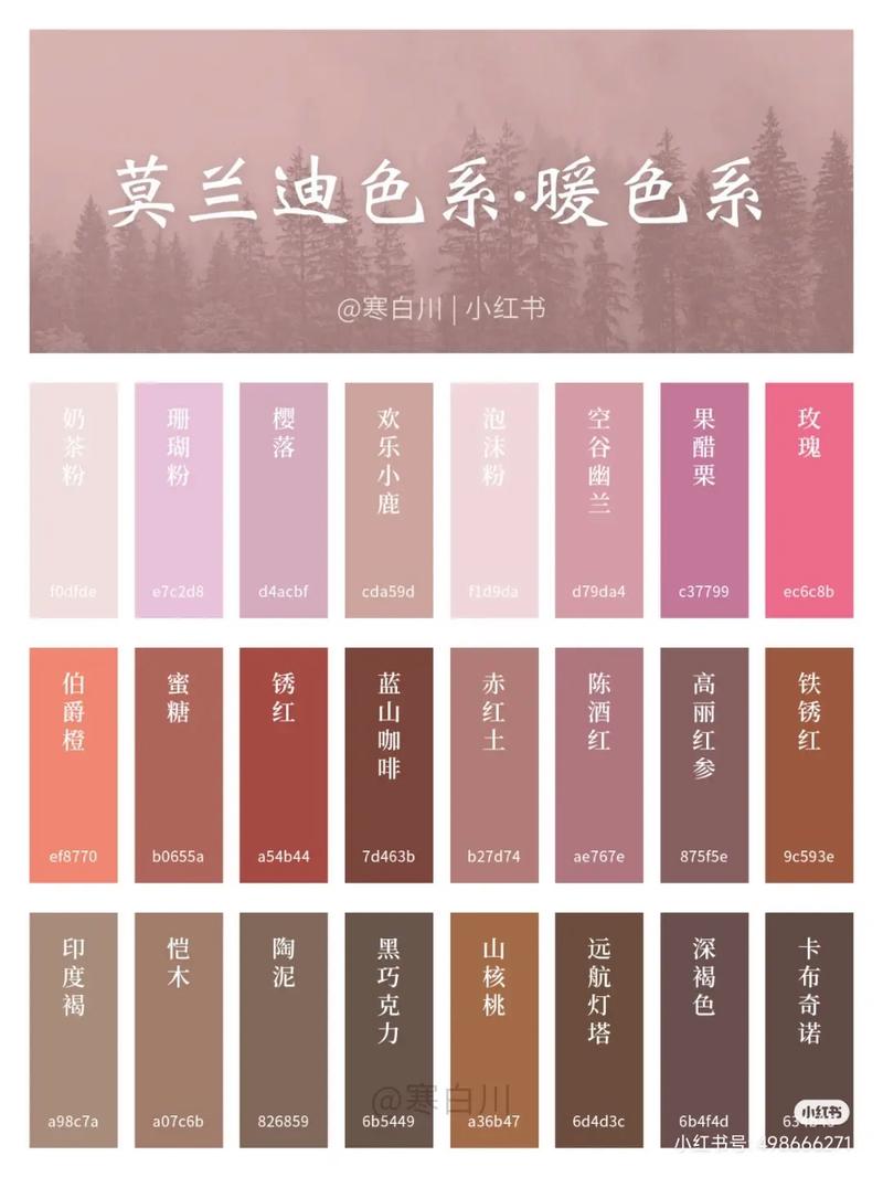 莫兰迪色高级配色参照一览表_六招提升高级感 莫兰迪色高级配色参照一览表_六招提升高级感