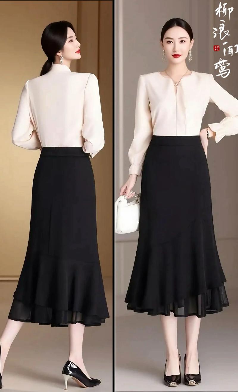 黑鱼尾裙搭配什么上衣_百搭优雅，尽显女人味