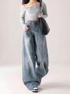 女阔腿牛仔裤搭配外套_时尚又显高！