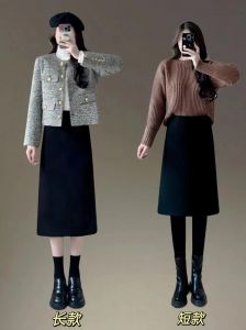 或色毛呢裙怎么配_显瘦复古显气质，秋冬必备！