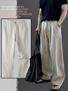 男亚麻裤子搭配什么上衣_夏日百搭亚麻裤，清爽舒适必备