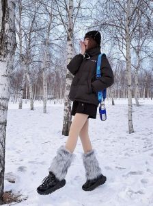 零下十度穿搭_长羽绒抗寒又时尚，配裙叠搭暖和又好看