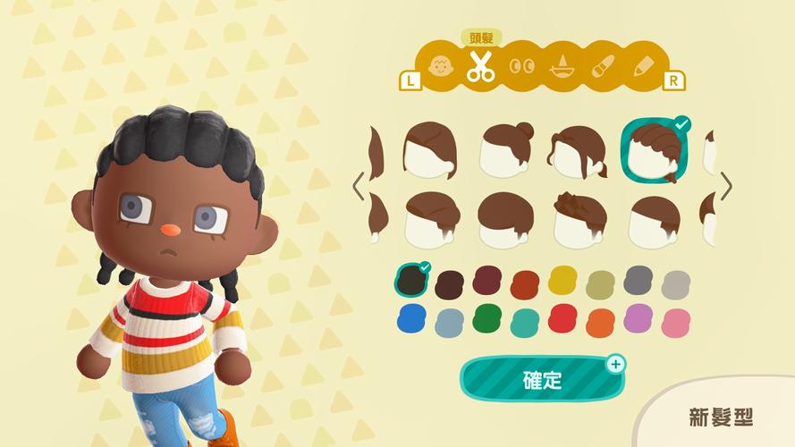 动物森友会流行最佳发型8款_流行多色长发，经典黑卷马尾短发