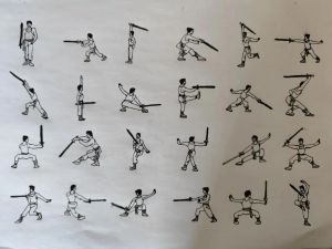 击剑实战姿势动作要领和讲解_脚尖前指外偏，重心偏前，膝盖微屈