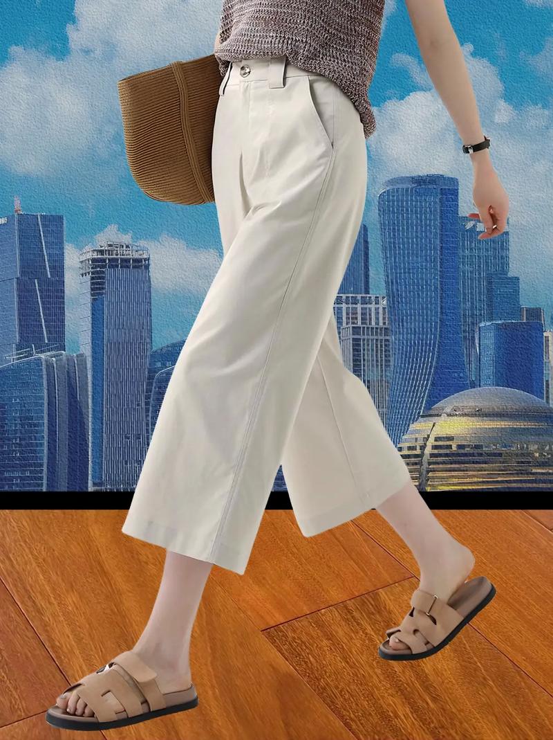 8分阔腿裤配什么上衣_显瘦八分阔腿裤，高腰显腿长！