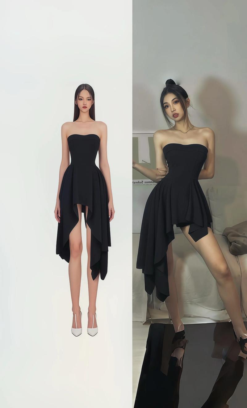 无肩带抹胸搭配超短裙_无肩带抹胸配超短裙，性感又显瘦！